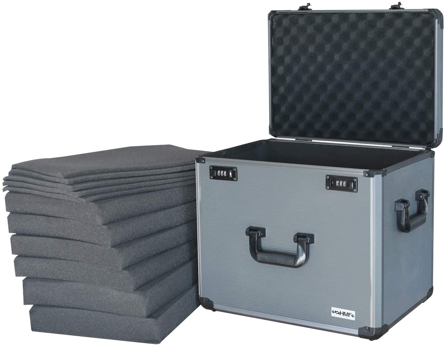 HMF Alu Fotokoffer Miniaturenkoffer mit Rasterschaumstoff