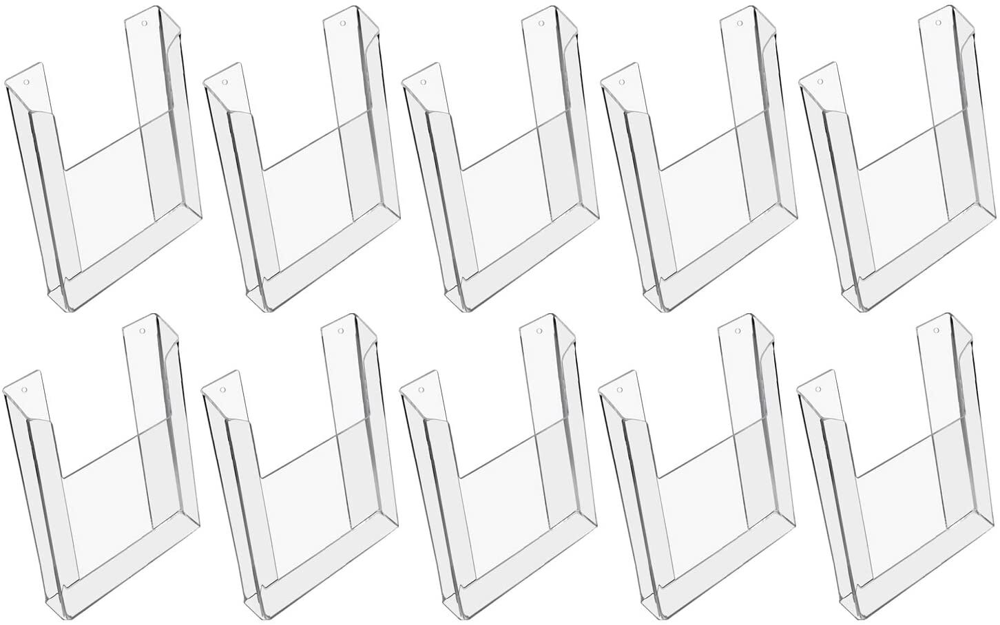 HMF 10x Wand Prospekthalter aus Acryl DIN A4 Hochformat