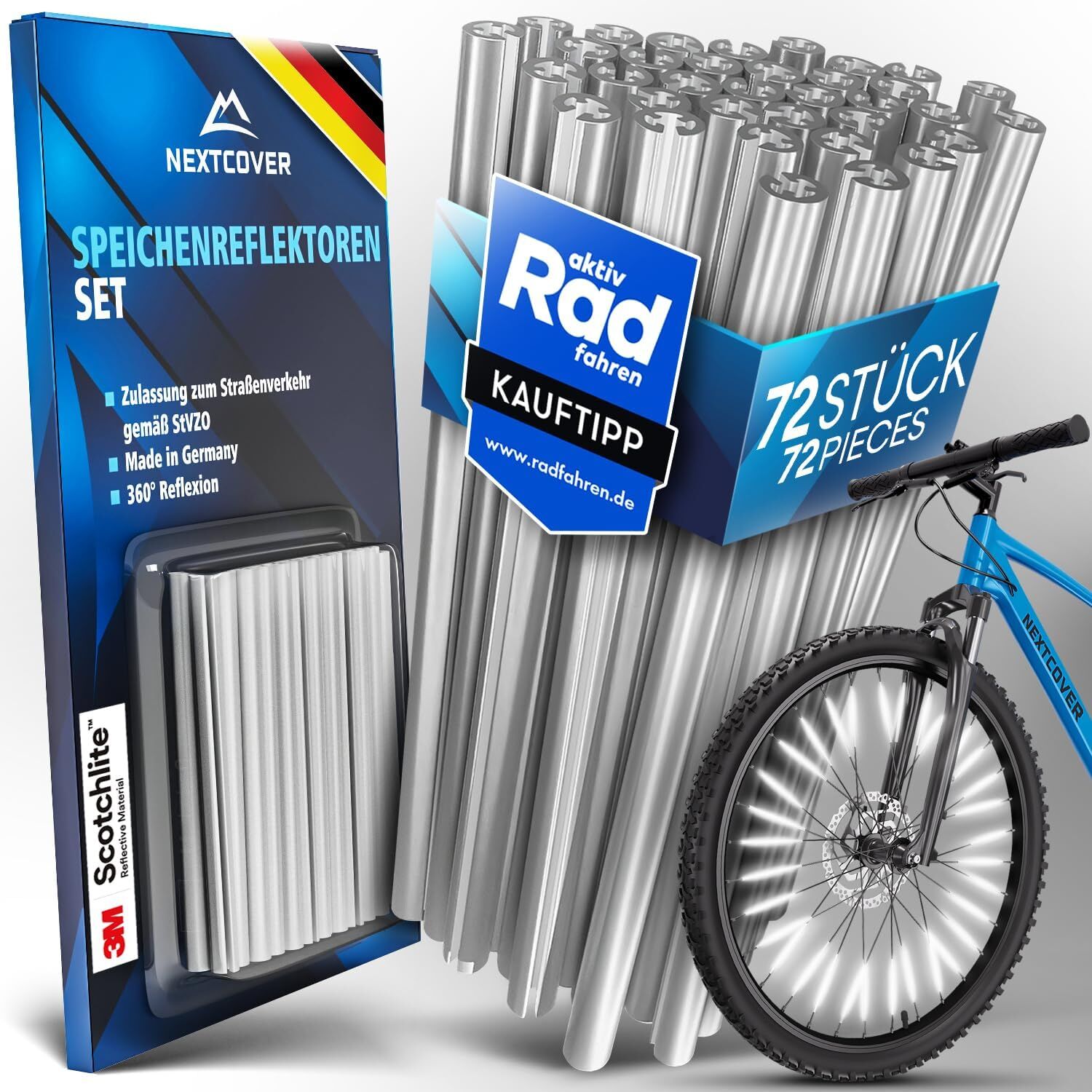 Nextcover 72x Speichenreflektoren Fahrrad Reflektoren