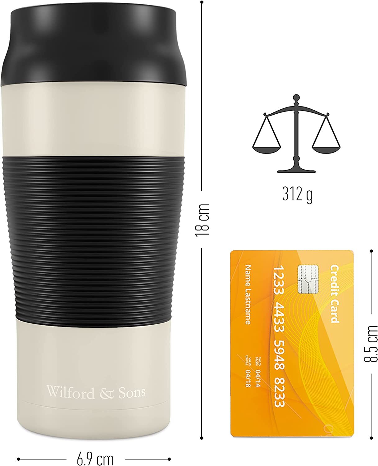 Flasche, Shaker, Kreditkarte, Text