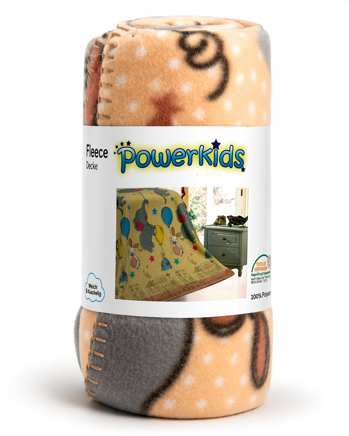 Fleece, Decke, Kinder, Gemustert, Gesteppte Kanten