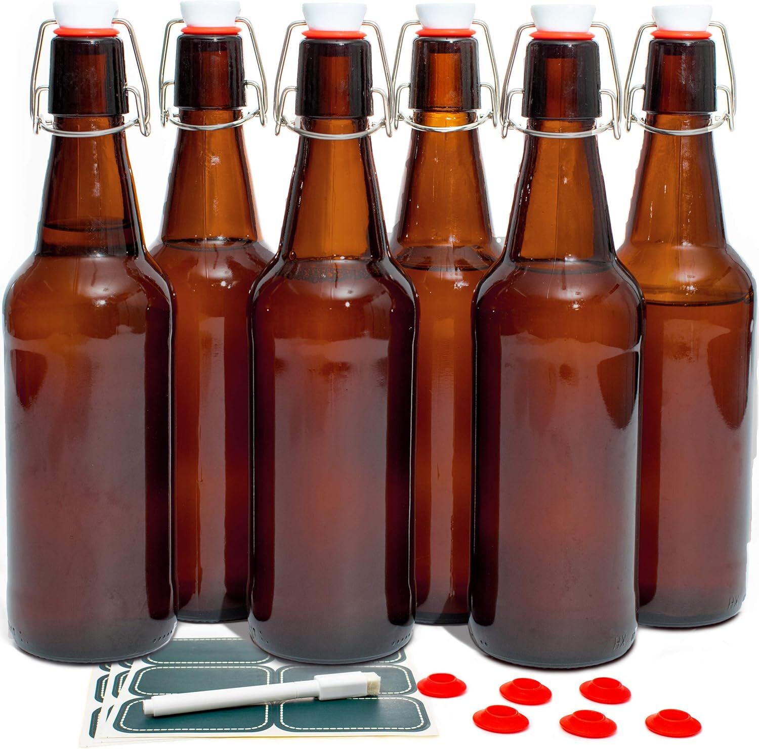 bierflaschen, braune glasflaschen, flip-top-flaschen, Schwenkverschluss, Flaschendeckel