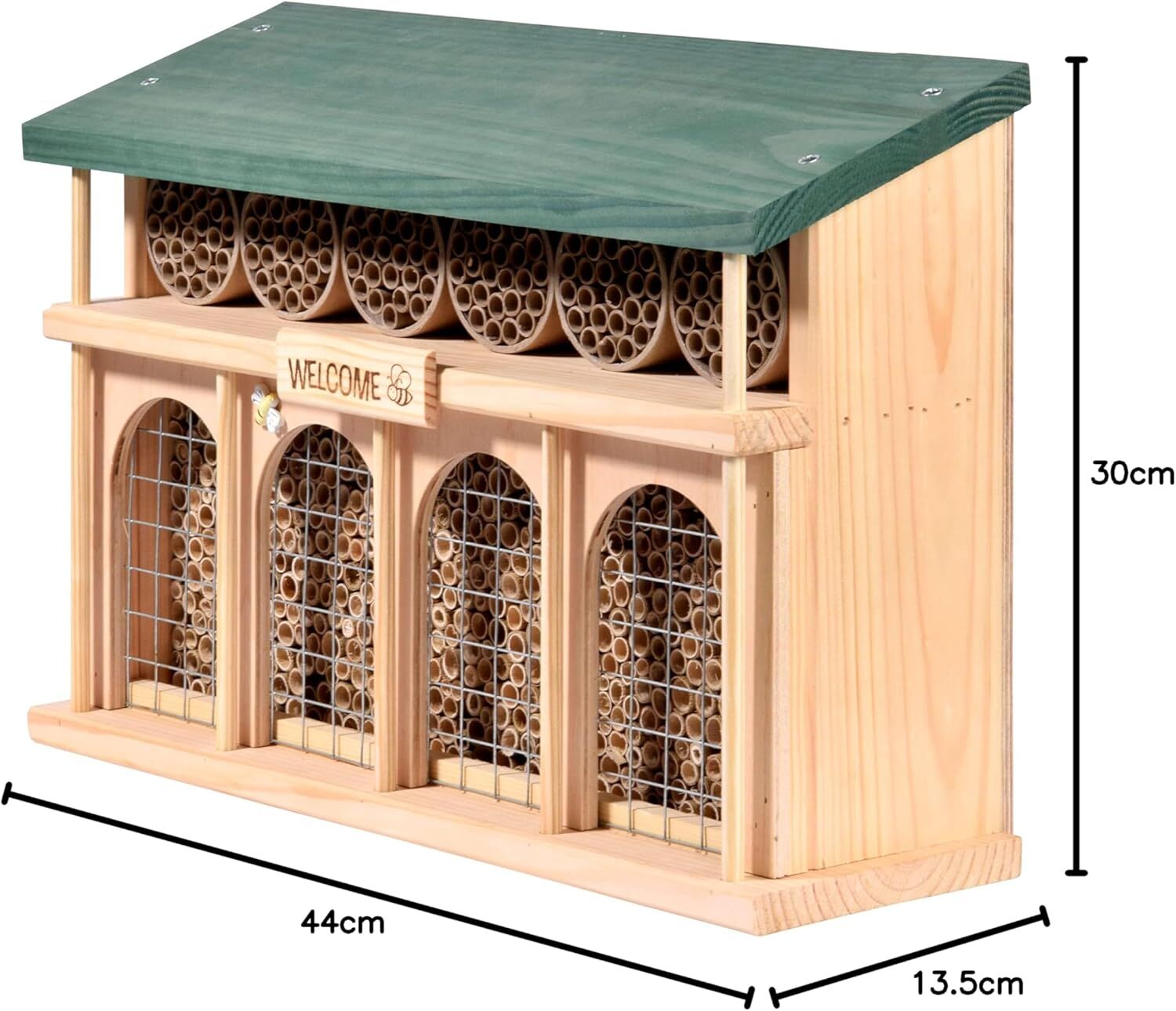 Insektenhaus, Bienenstock, Holzstruktur, Röhrchenformat, Lehminsektenhaus