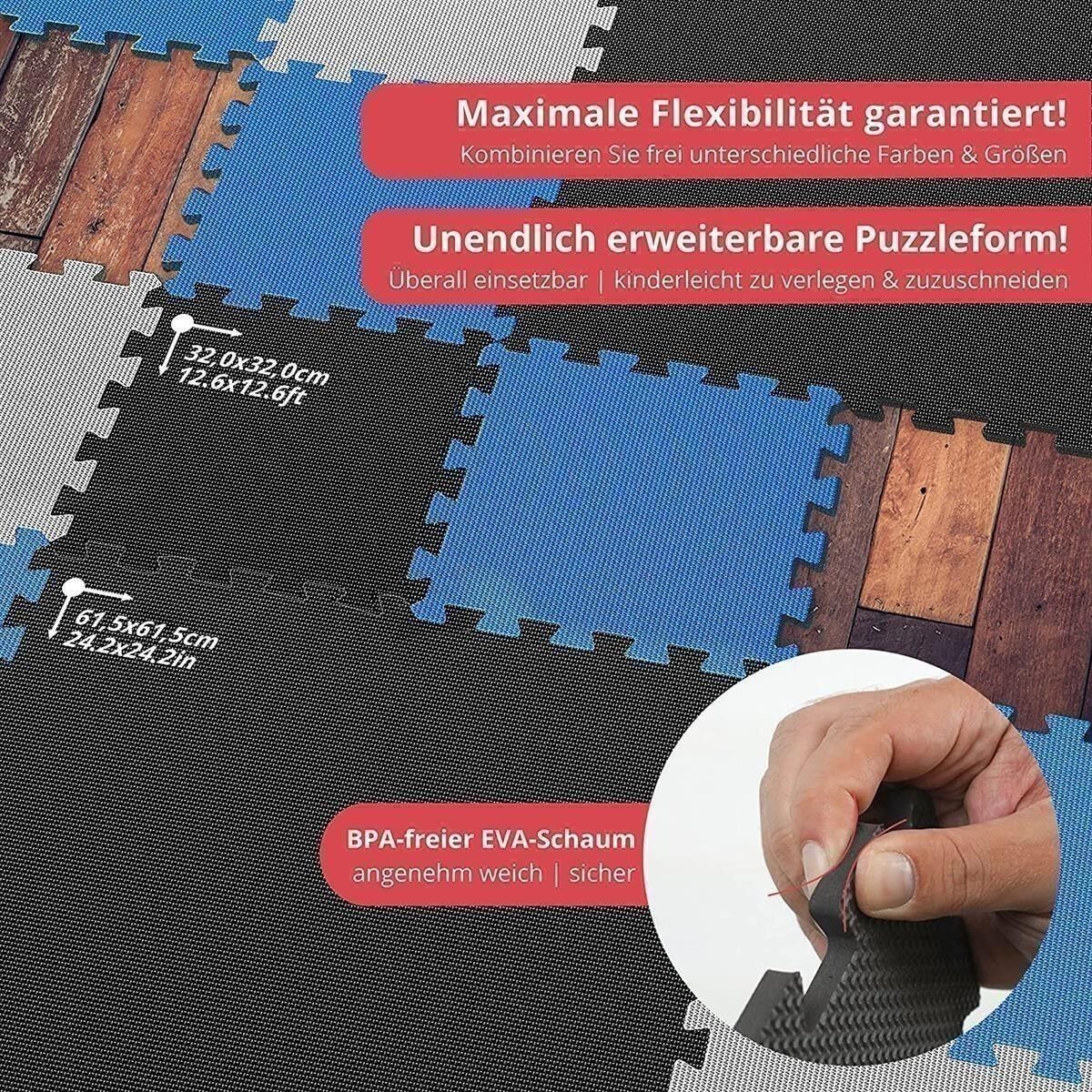 Puzzleschaum, Antirutsch, Interlocking-Pads, Blaue Bodenmatte, Puzzle-Mattenboden