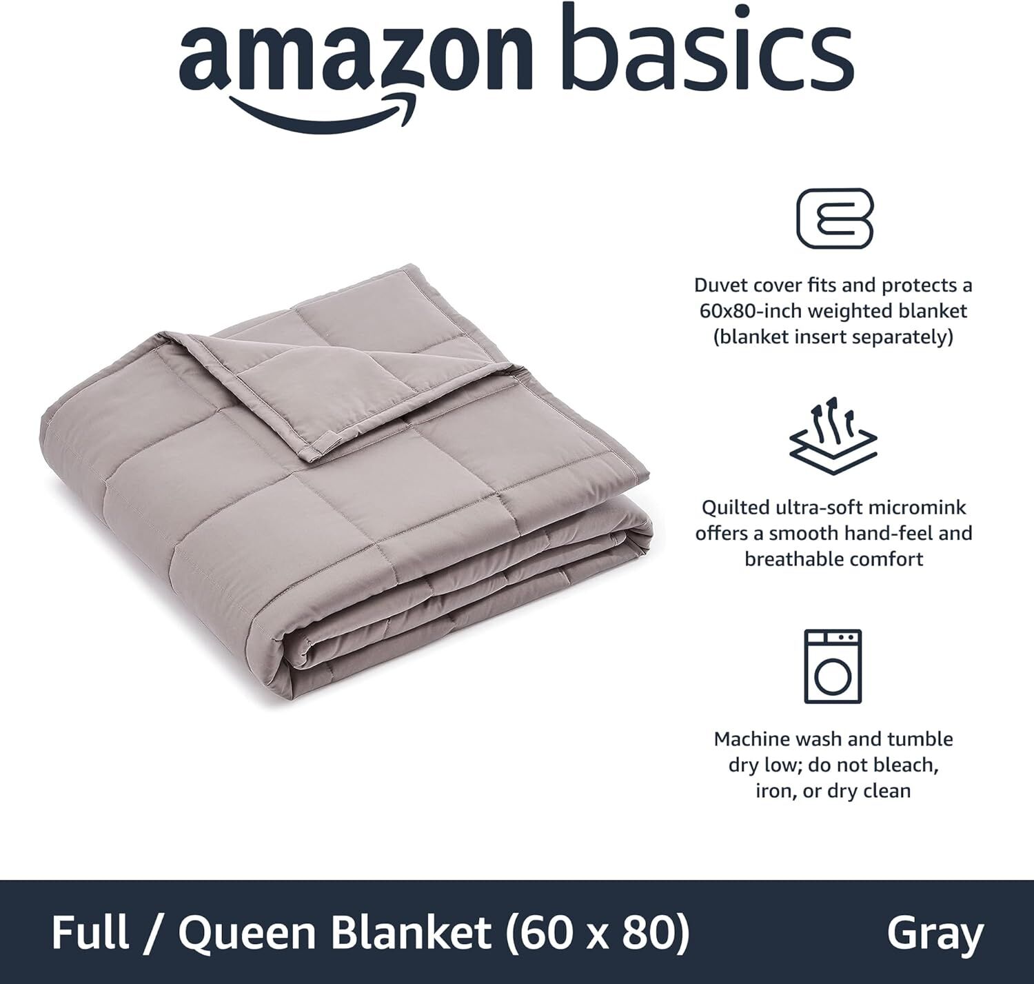 duvet, Decke, gepolstert, grau, 60x80